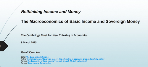 Geoff Crocker “The Macroeconomics of Basic Income and Sovereign Money”