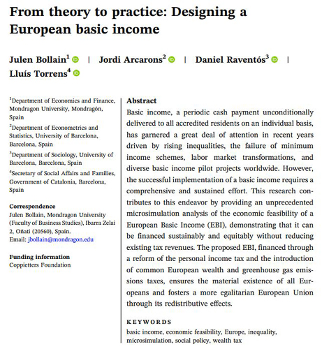 New study proves the feasibility of a European basic income