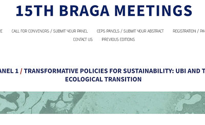 Braga Meetings: Panel on UBI and Sustainability – Call for papers, Deadline 28 February